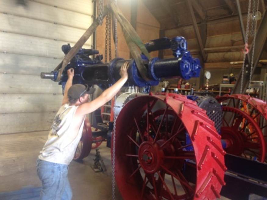 Nicholas guiding the engine