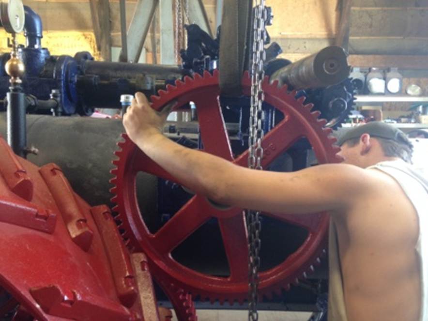 Nicholas guiding the intermediate gear