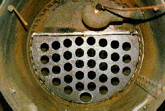Flue sheet spot welded